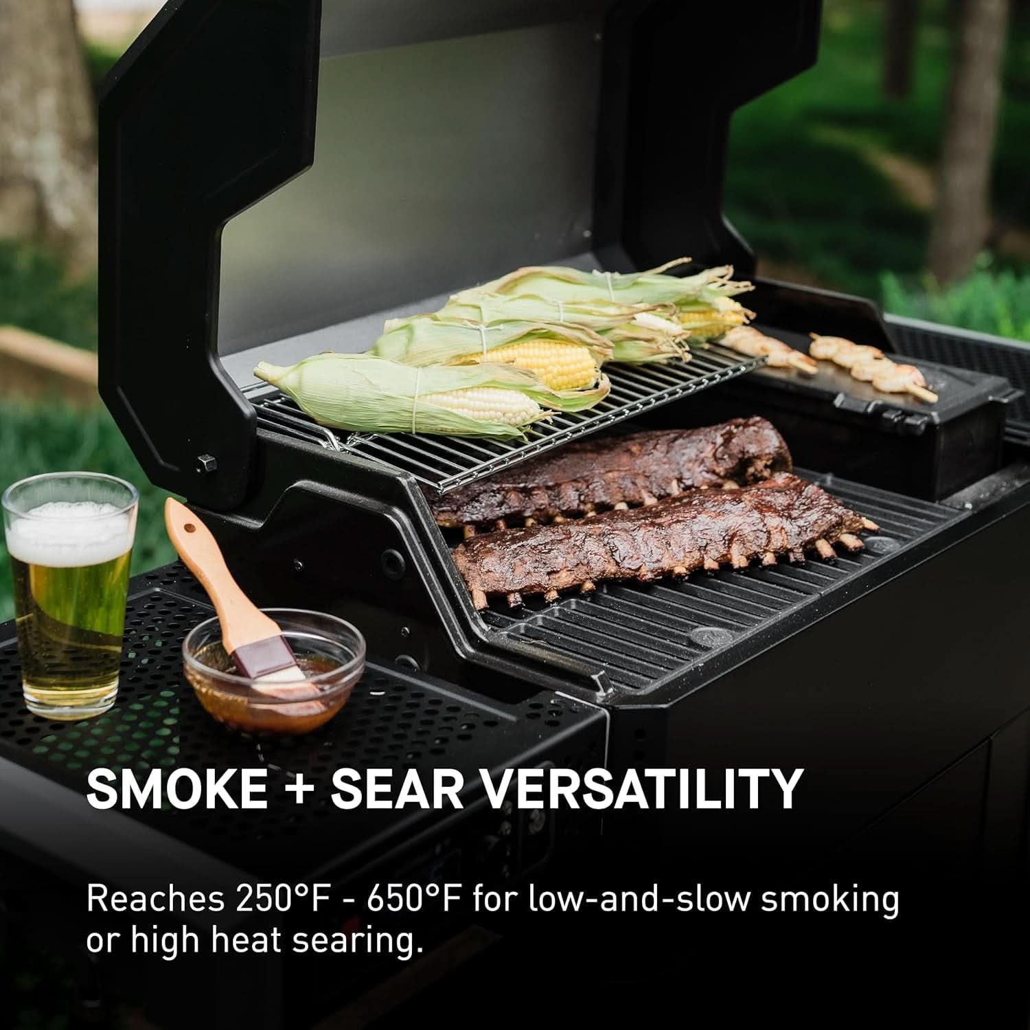Digital Charcoal Grill And Smoker Black App Control